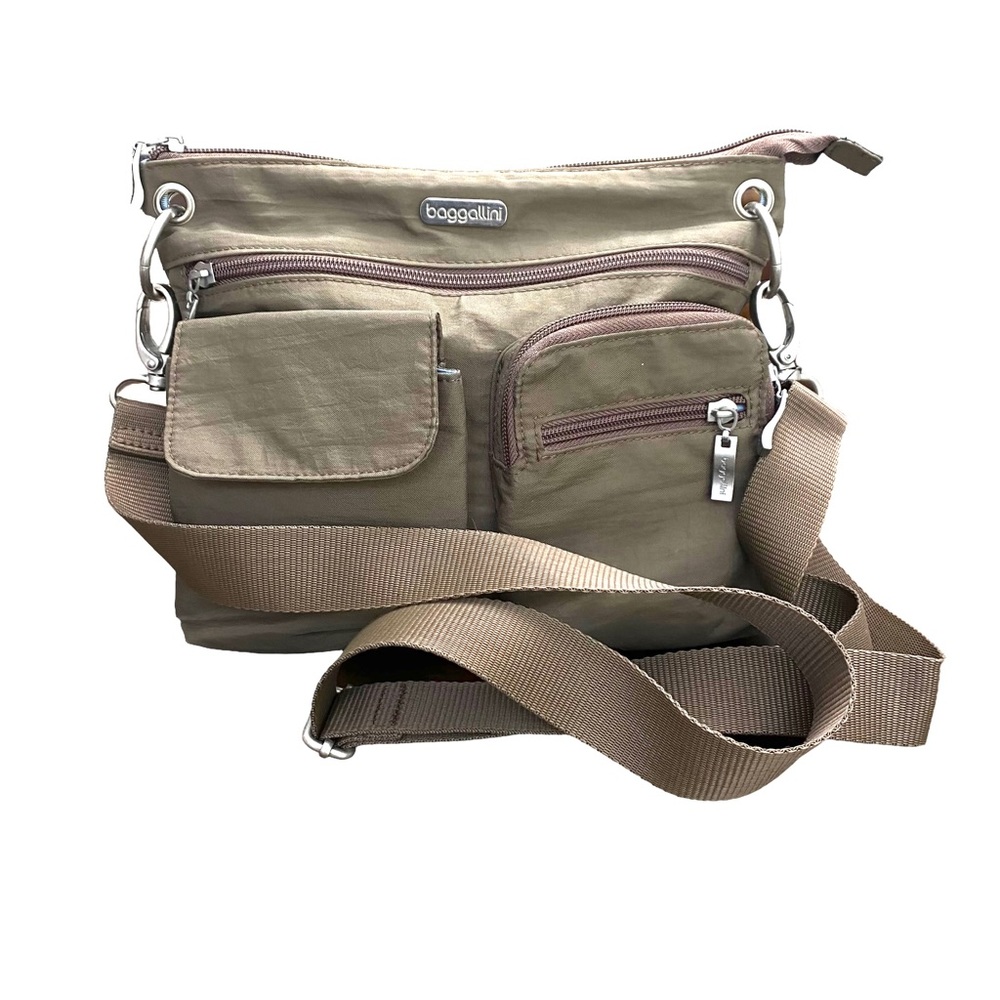 BAGGALLINI Crossbody Khaki Bag Adjustable Shoulder Strap.